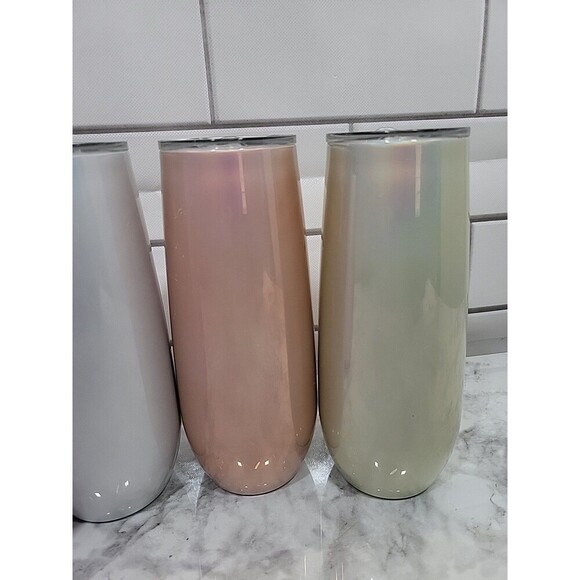 Member’s Mark 4pk Insulated Soda Wine Tumblers w/Lids  Iridescent Passel Colors - Picture 6 of 8